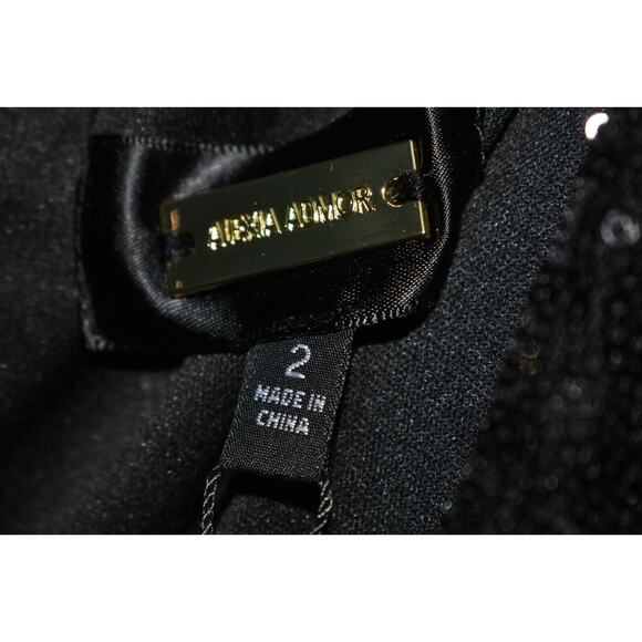 ALEXIA ADMORE NEW $265 Molly Sequin Crepe Jumpsuit Black White Size 2 - Picture 4 of 4